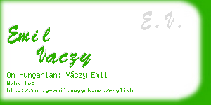 emil vaczy business card